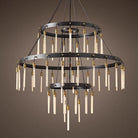 Retro - Inspired Metal Pendant Light Chandelier for Living Room/Bedroom/Staircase/Villa - D39.4"*H47.2"BlackWarm LightBlushlighting