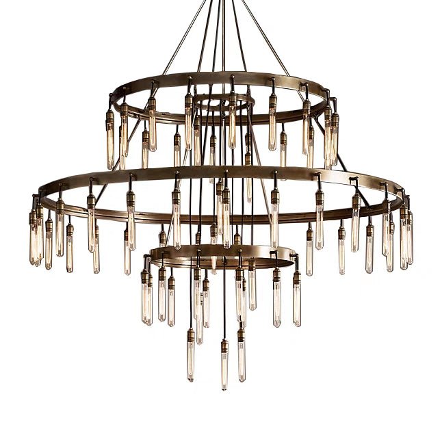 Retro - Inspired Metal Pendant Light Chandelier for Living Room/Bedroom/Staircase/Villa - D39.4"*H47.2"BlackWarm LightBlushlighting