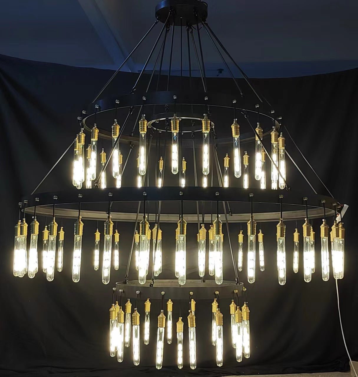 Retro - Inspired Metal Pendant Light Chandelier for Living Room/Bedroom/Staircase/Villa - D39.4"*H47.2"BronzeWarm LightBlushlighting