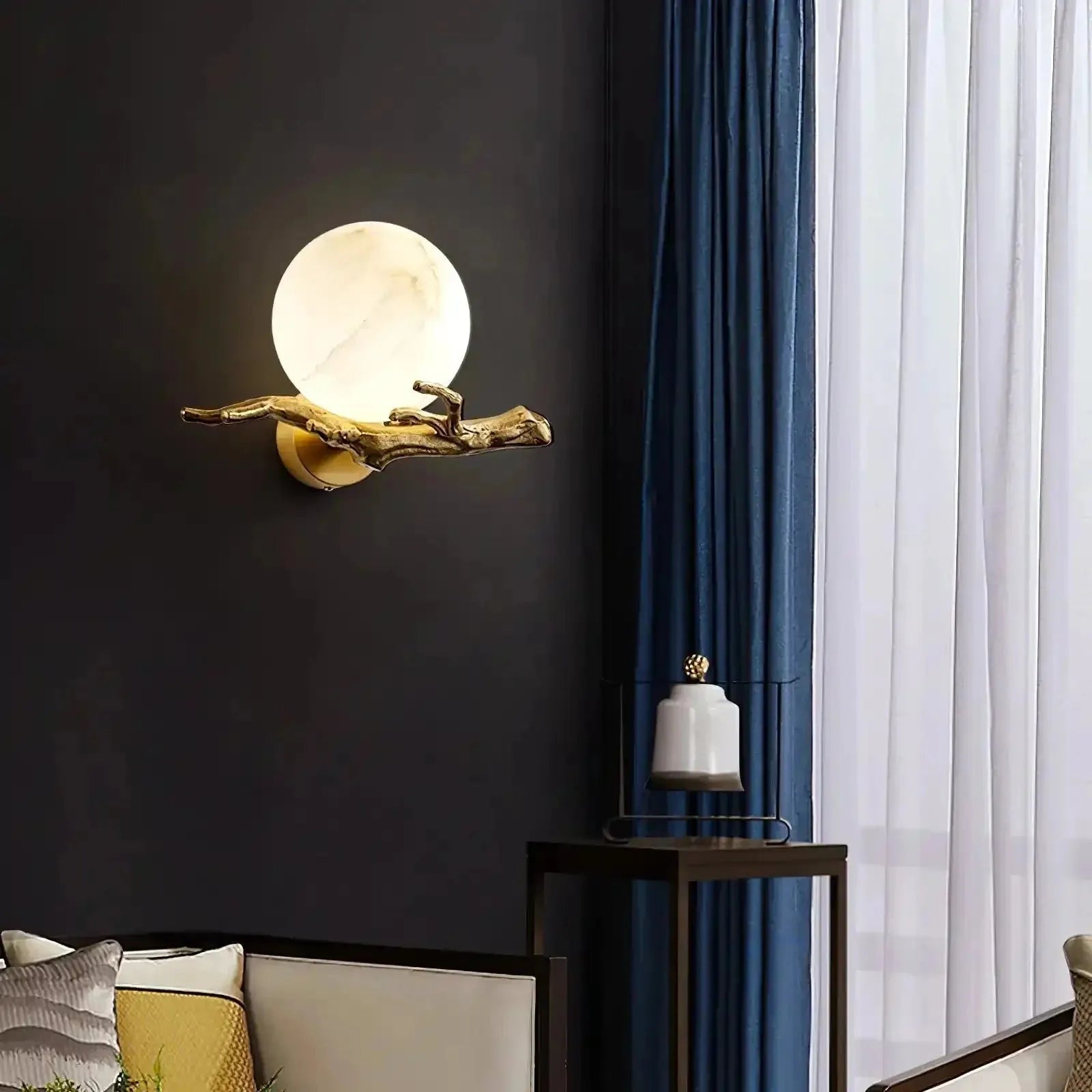 Retro Twigs Alabaster Wall Lamp - Dia 11.8″(30cm) x H 7.9″(20cm)Blushlighting