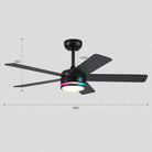 RGB Modern Black Ceiling Fan Light - Blushlighting