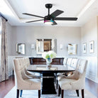 RGB Modern Black Ceiling Fan Light - Blushlighting