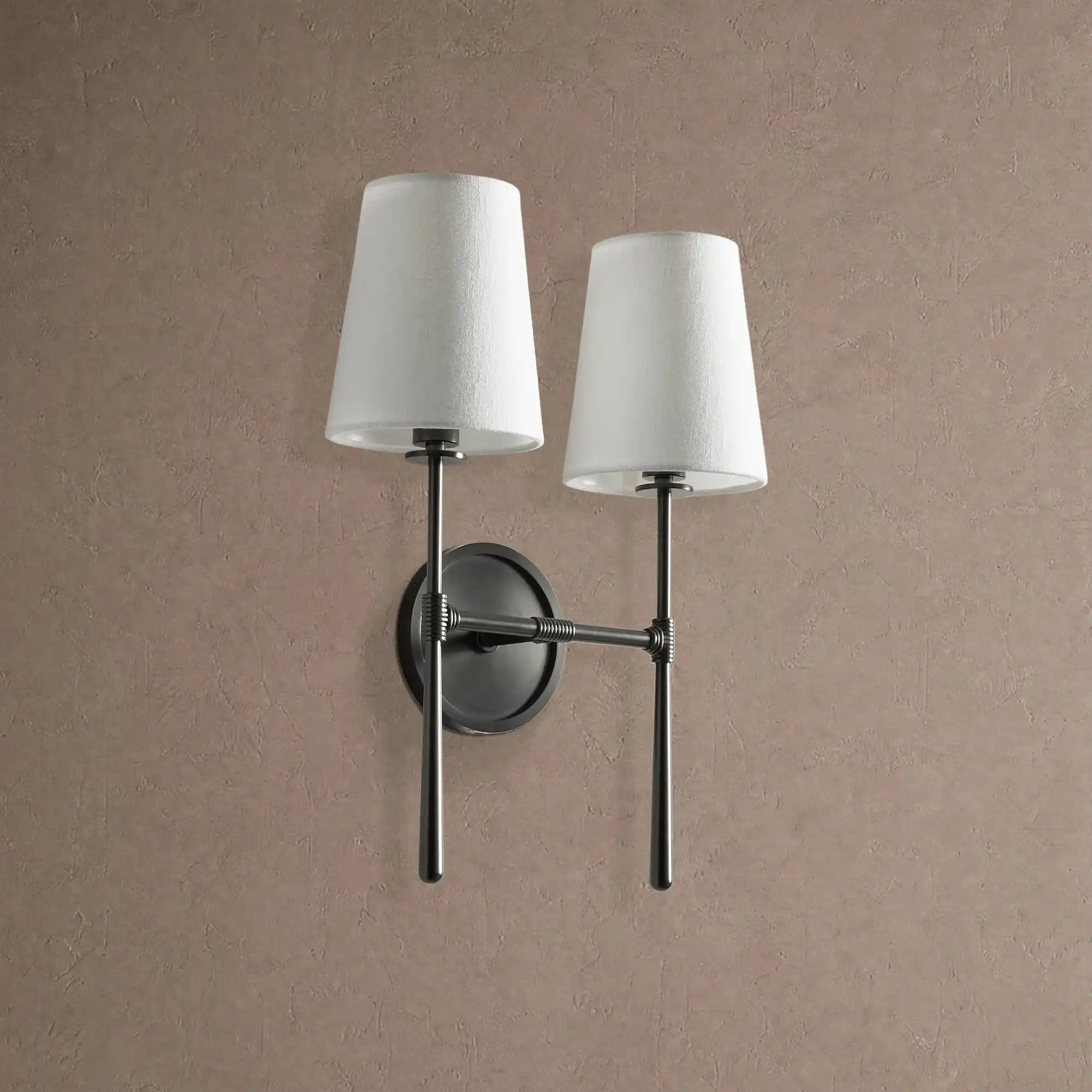 Rhodas 2-Light Wall Sconce - BlackBlushlighting