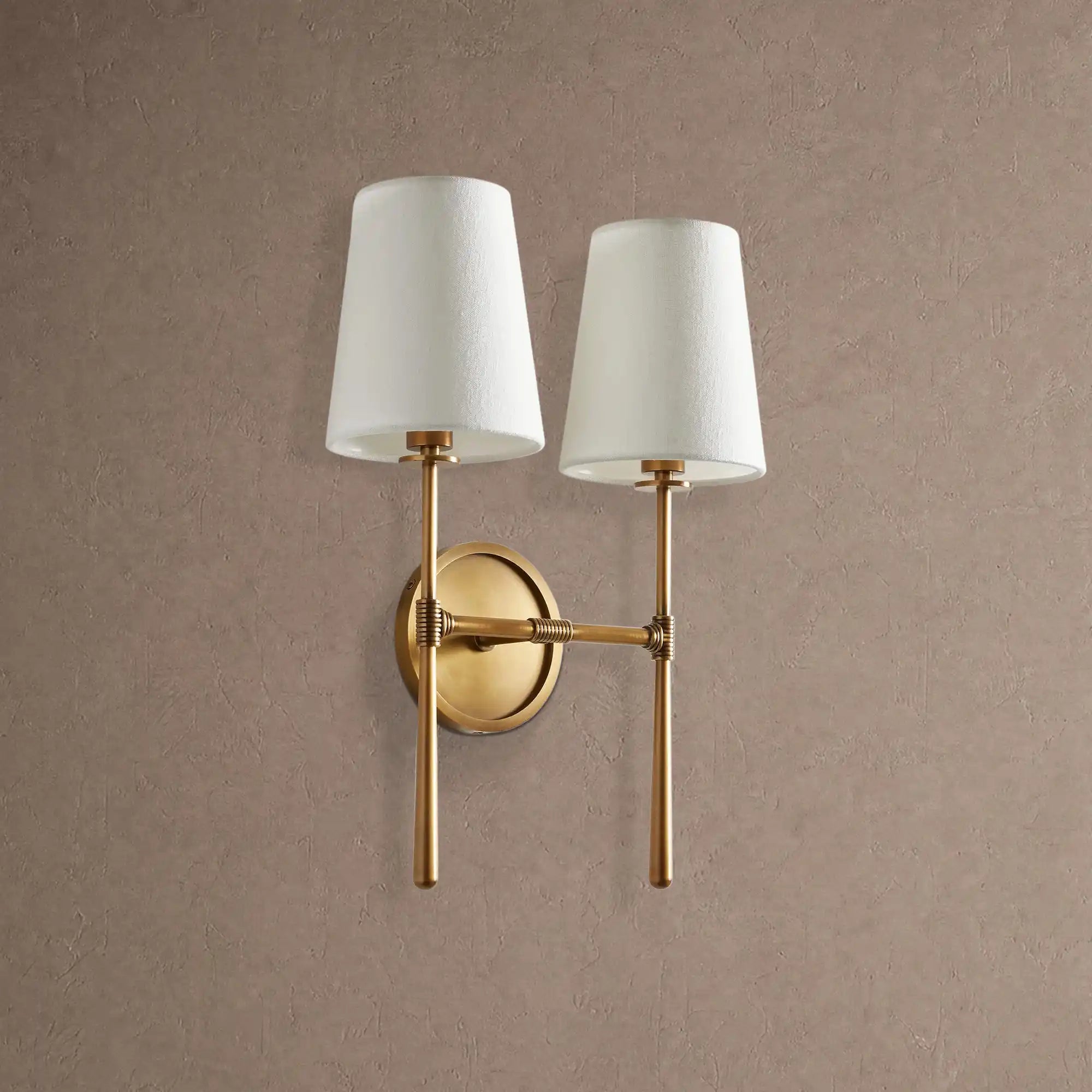 Rhodas 2-Light Wall Sconce - BrassBlushlighting