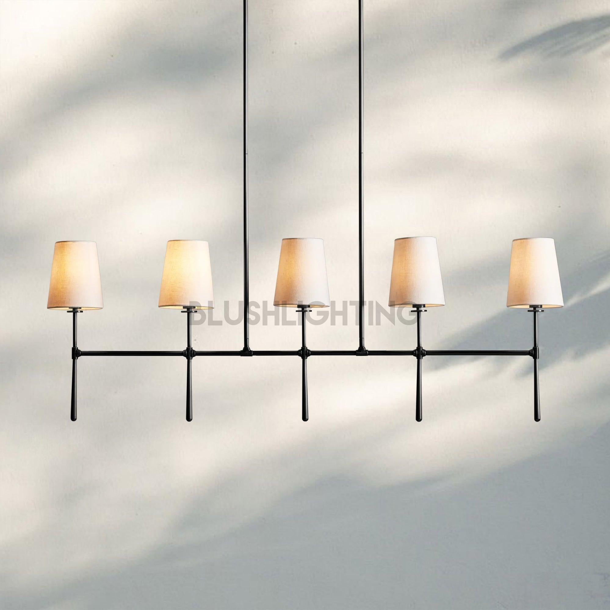 Rhodas Linear Chandelier - 5 - LightBlackBlushlighting