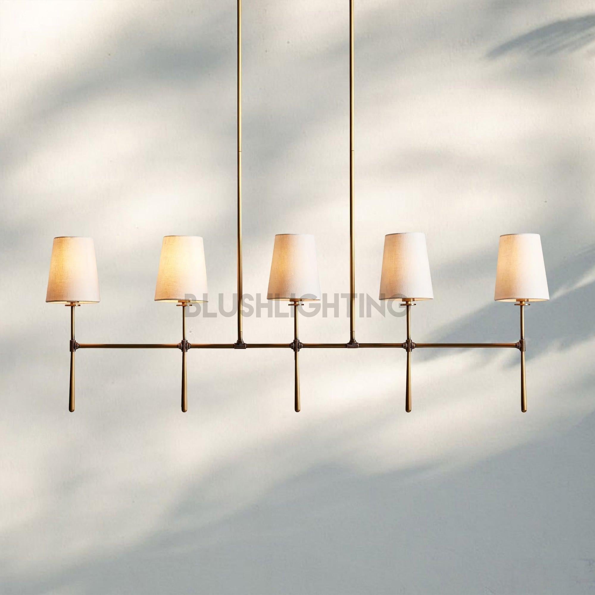 Rhodas Linear Chandelier - 5 - LightBrassBlushlighting