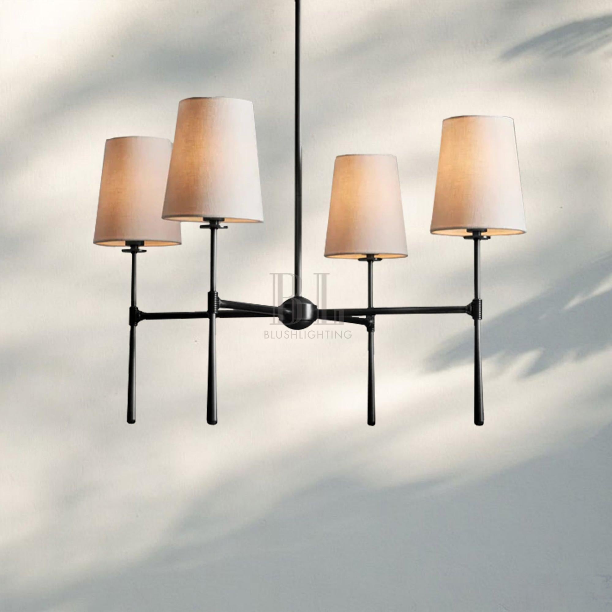 Rhodas Round Chandelier-4-Light-Bronze-