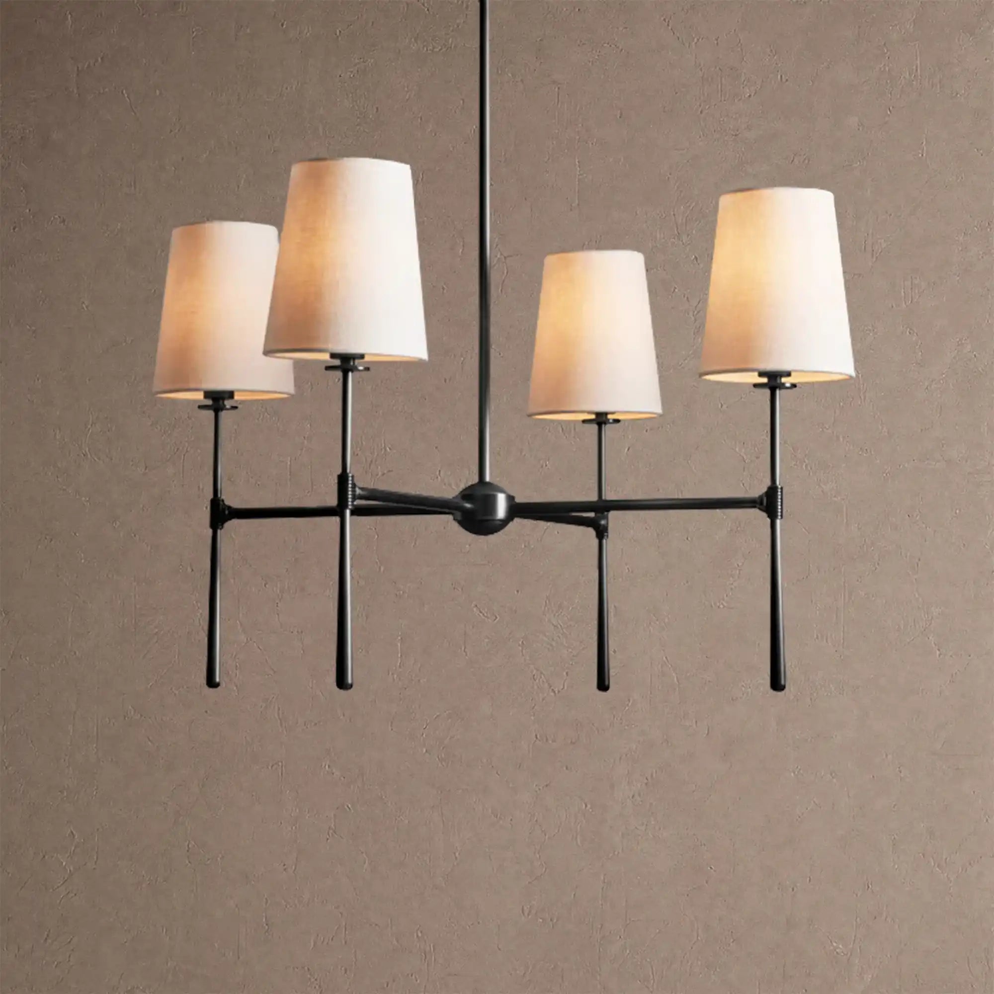 Rhodas Round Chandelier - 4-LightBlackBlushlighting