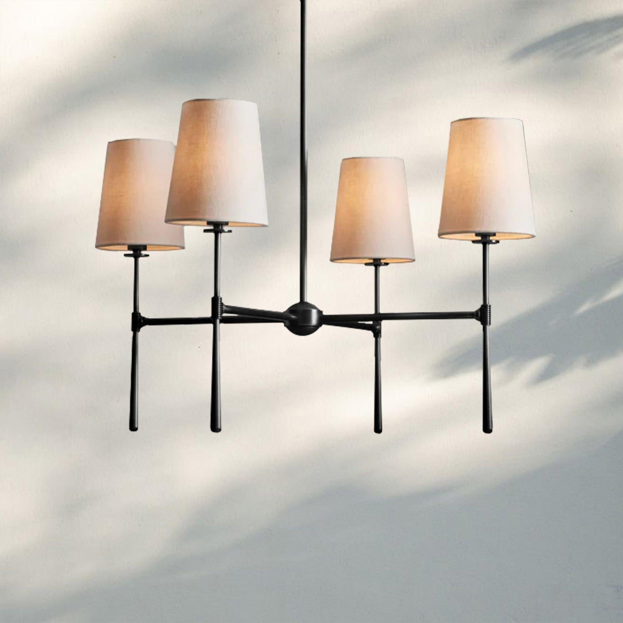 Rhodas Round Chandelier - 4 - LightBronzeBlushlighting