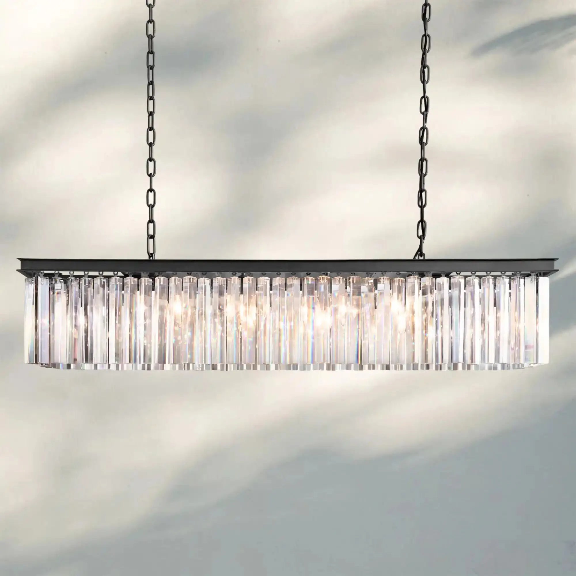Rhyth Rectangular Chandelier 49‘’ 60‘’-49‘’-Bronze-