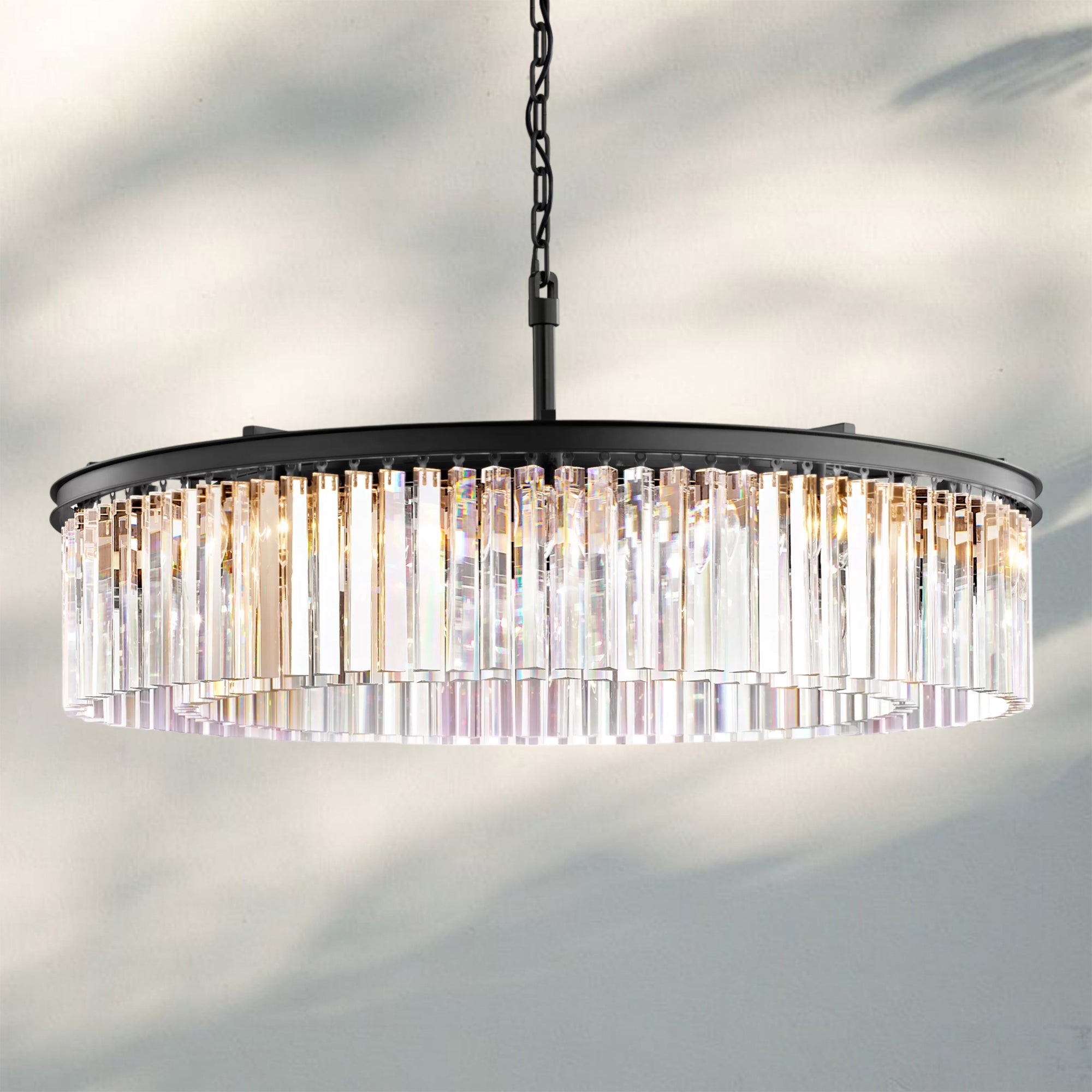 Rhyth Round Chandelier 32'' 43''-43''-Bronze-