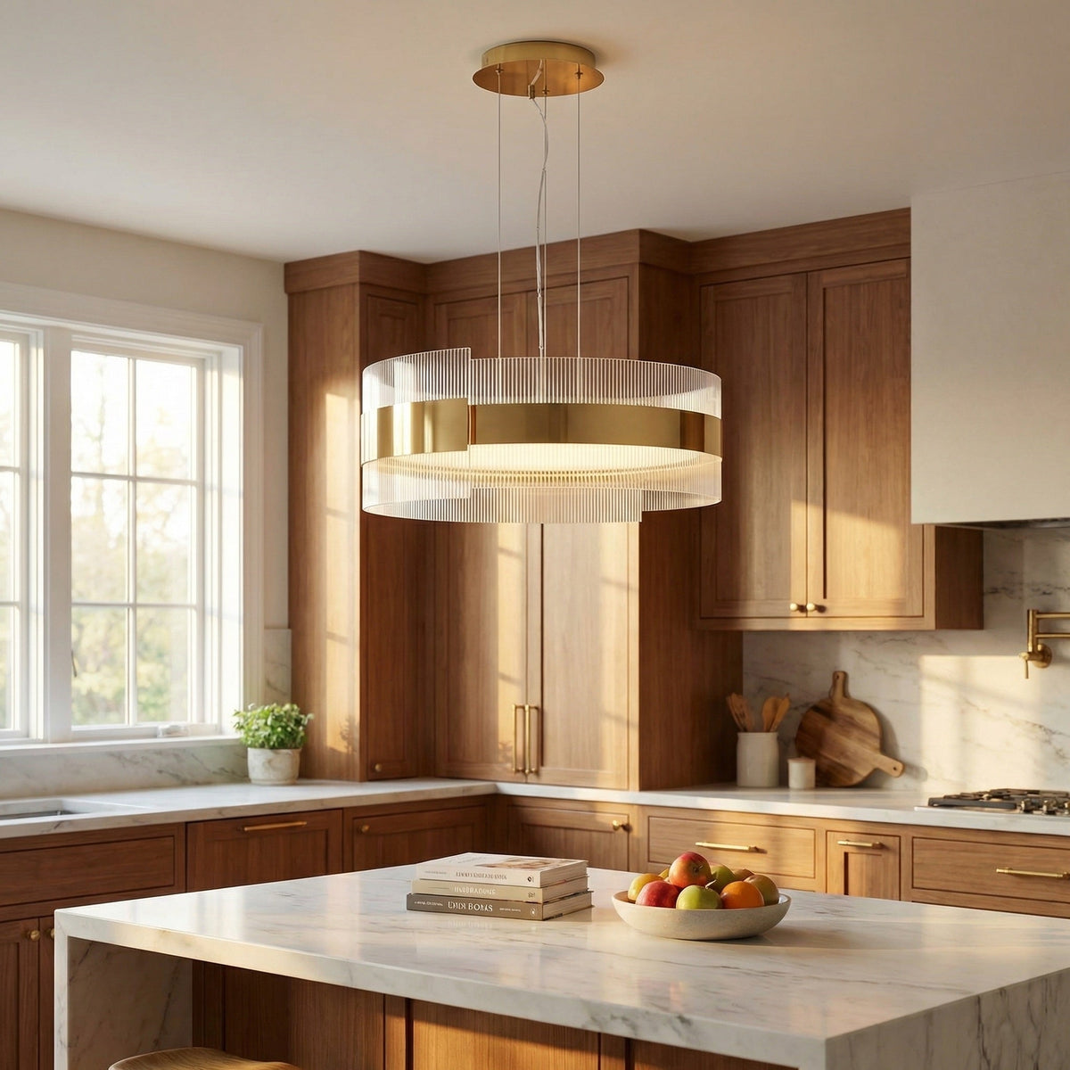 Ribbon Round Modern Chandelier - Ø39.4" × H11.8" (Ø100 × H30 cm)Blushlighting
