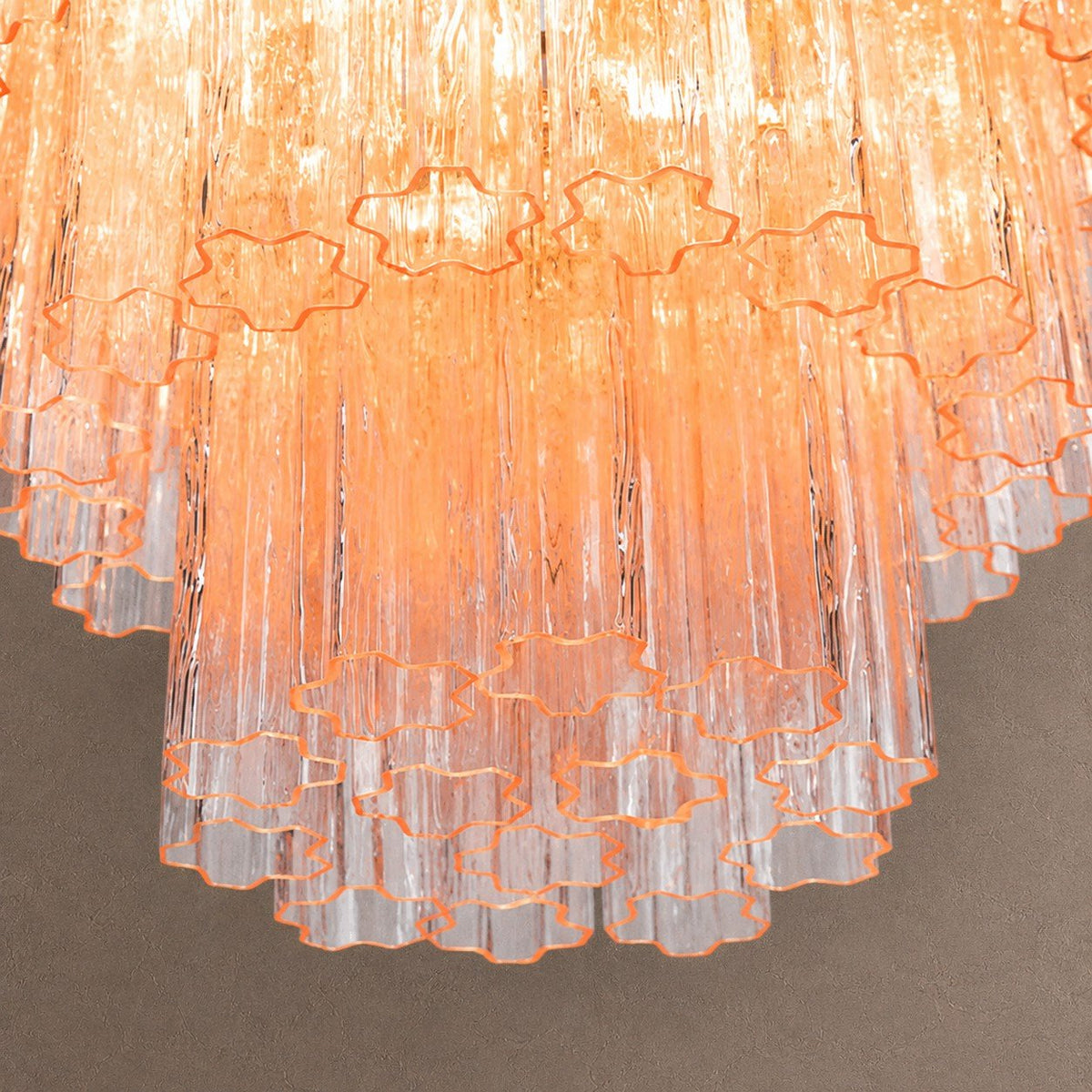Rina Firenze Tiered Chandelier - ∅ 31.5″ x H 36.6″Smoke GrayBlushlighting