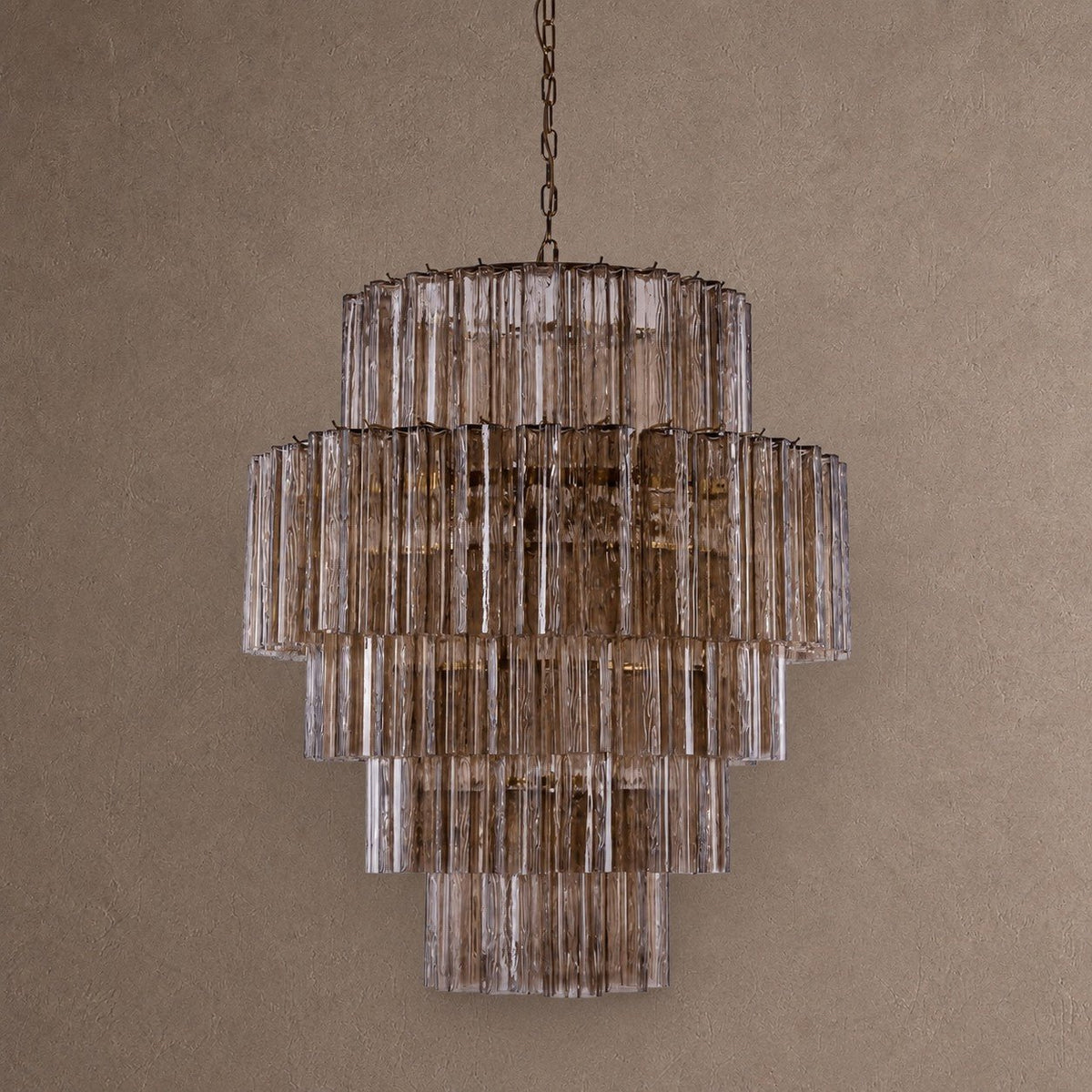 Rina Firenze Tiered Chandelier - ∅ 31.5″ x H 36.6″Smoke GrayBlushlighting