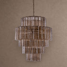 Rina Firenze Tiered Chandelier - ∅ 31.5″ x H 36.6″Smoke GrayBlushlighting