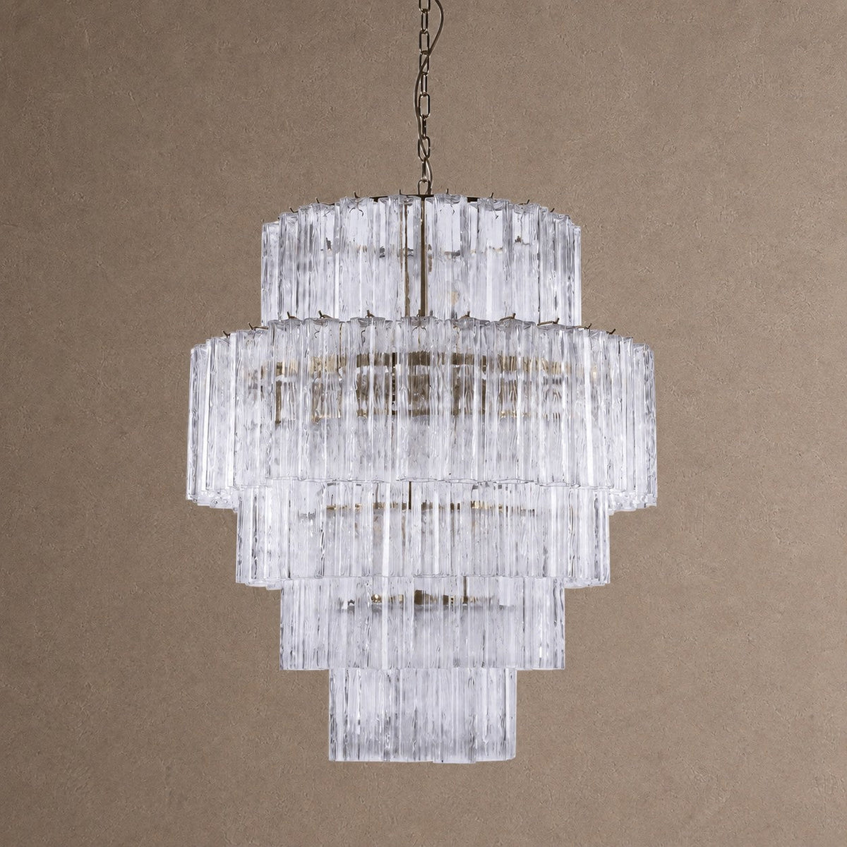 Rina Firenze Tiered Chandelier - ∅ 31.5″ x H 36.6″Smoke GrayBlushlighting