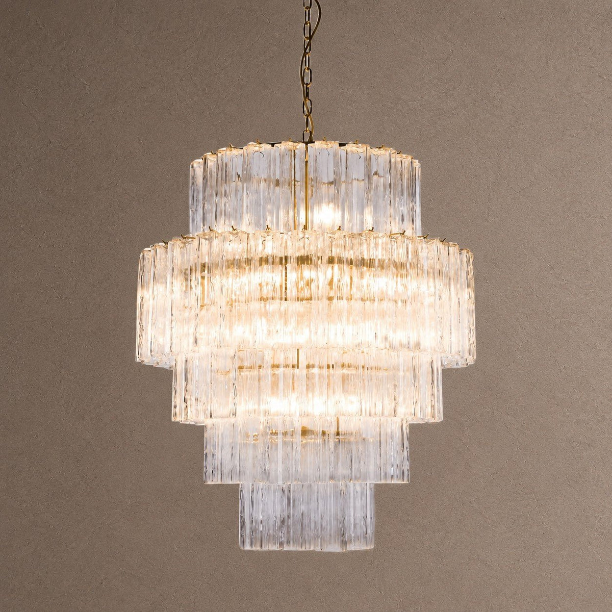 Rina Firenze Tiered Chandelier - ∅ 31.5″ x H 36.6″Smoke GrayBlushlighting