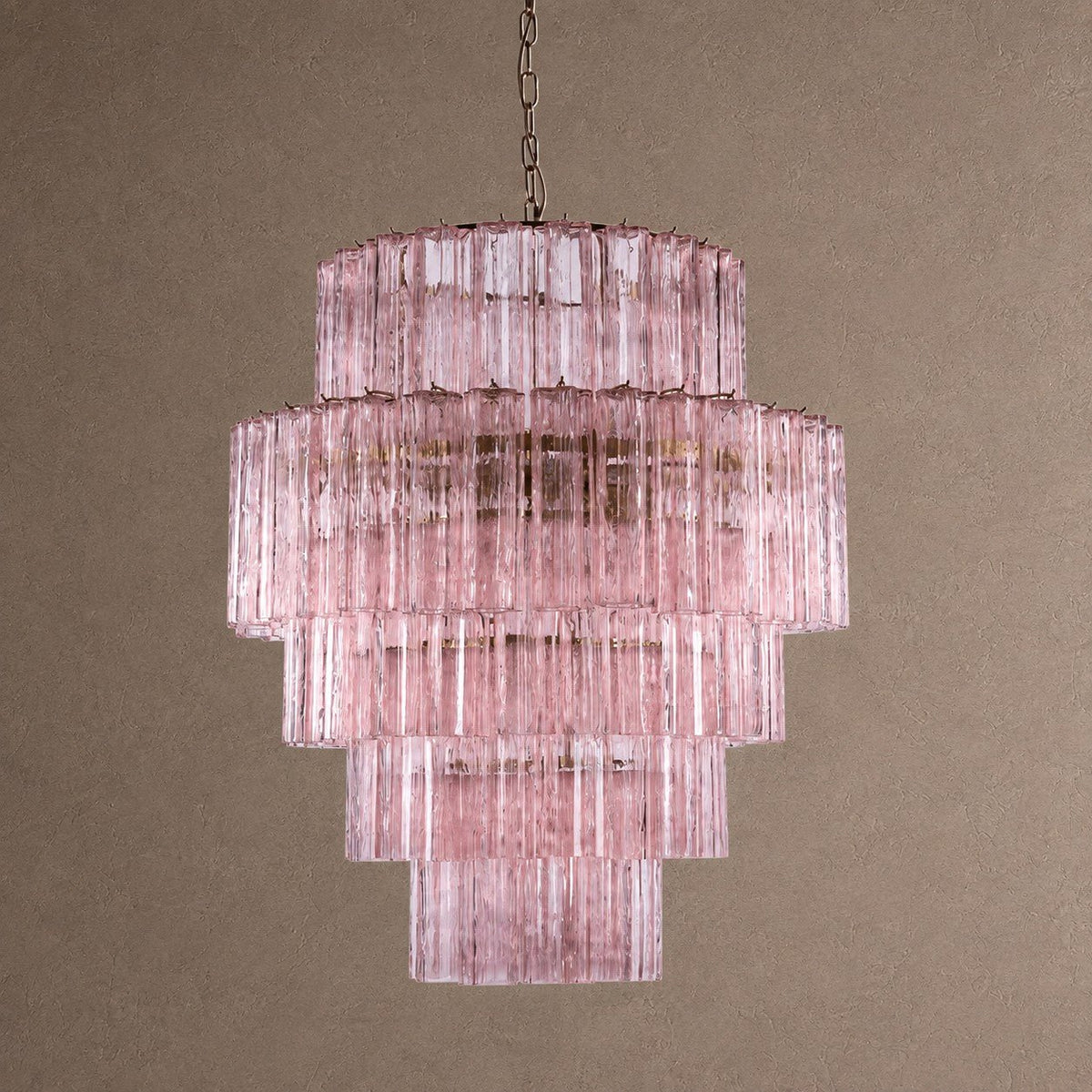 Rina Firenze Tiered Chandelier - ∅ 31.5″ x H 36.6″Smoke GrayBlushlighting