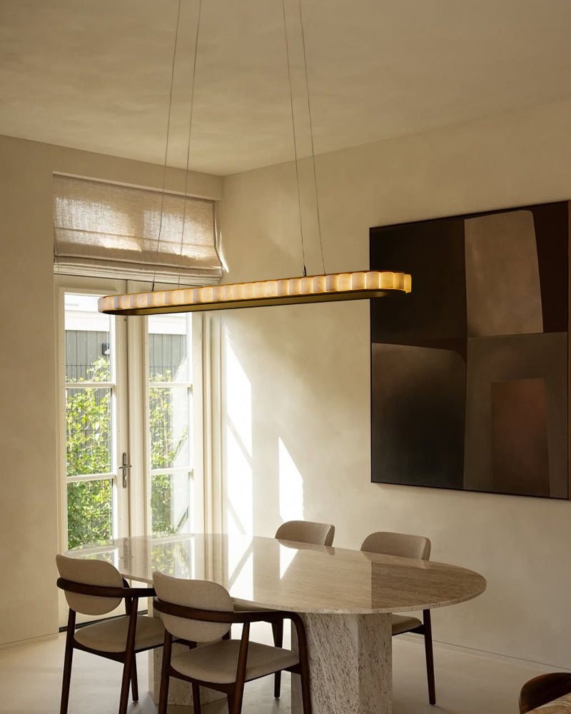 Ring Alabaster Oval Chandelier - L80*W30*H7CM/L31.5"*W11.8"*H2.8"Black + WhiteBlushlighting