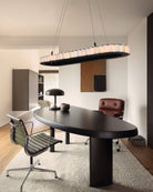 Ring Alabaster Oval Chandelier - L80*W30*H7CM/L31.5"*W11.8"*H2.8"Black + WhiteBlushlighting