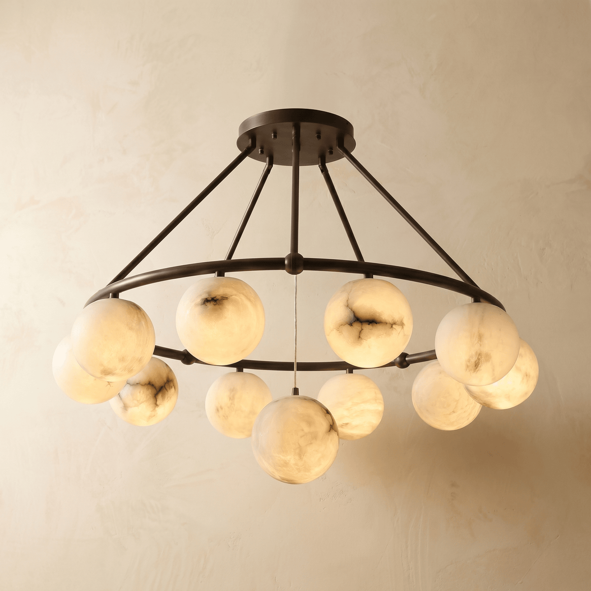 Ring Cluster Pendant Alabaster - Blushlighting