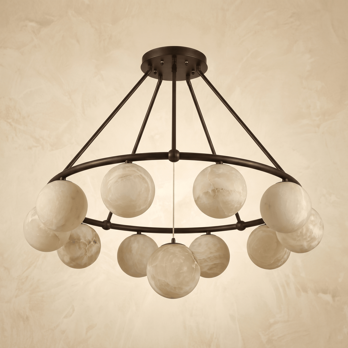 Ring Cluster Pendant Alabaster - Blushlighting