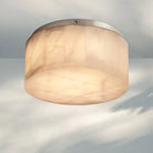 Rivaga Calcite Round Flushmount 6"10"14"-6" Sq-Satin Nickel-