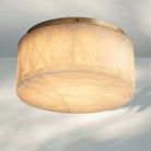 Rivaga Calcite Round Flushmount 6"10"14"-10" Sq-Brass-