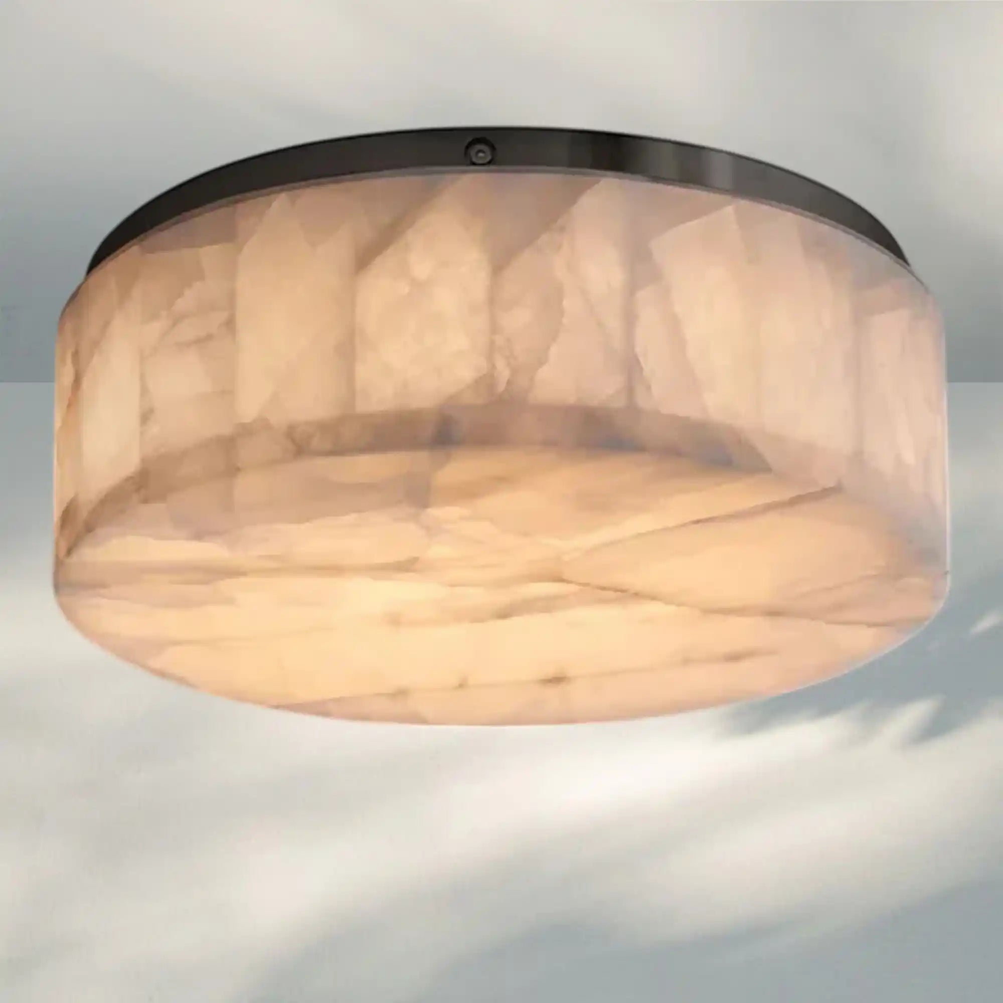 Rivaga Calcite Round Flushmount 6"10"14"-14" Sq-Matte Black-