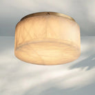Rivaga Calcite Round Flushmount 6"10"14"-6" Sq-Brass-