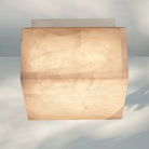 Rivaga Calcite Square Flushmount 6" 10" 14"-6" Sq-Satin Nickel-