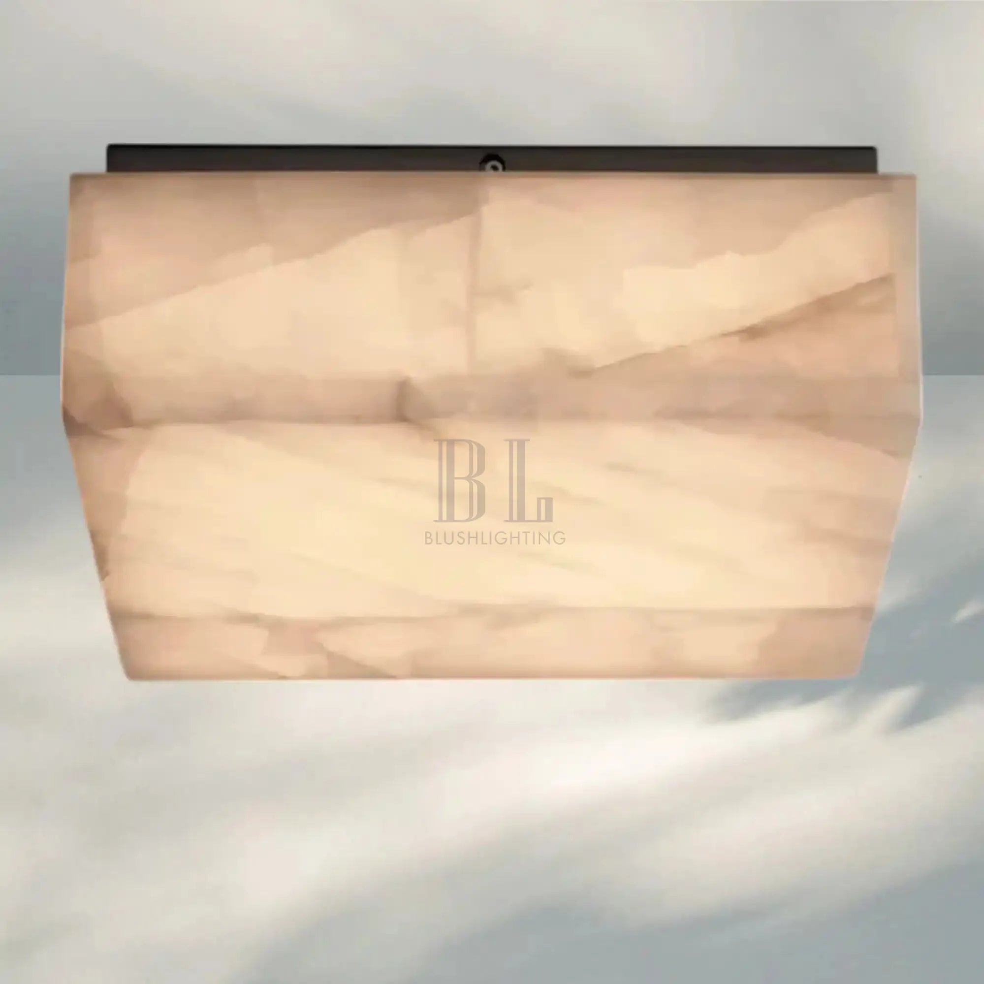 Rivaga Calcite Square Flushmount 6" 10" 14"-14" Sq-Matte Black-