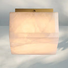 Rivaga Calcite Square Flushmount 6" 10" 14"-6" Sq-Brass-