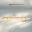 Rivaga Lisse Alabaster Linear Chandelier 60" 80"-60''-Satin Nickel-