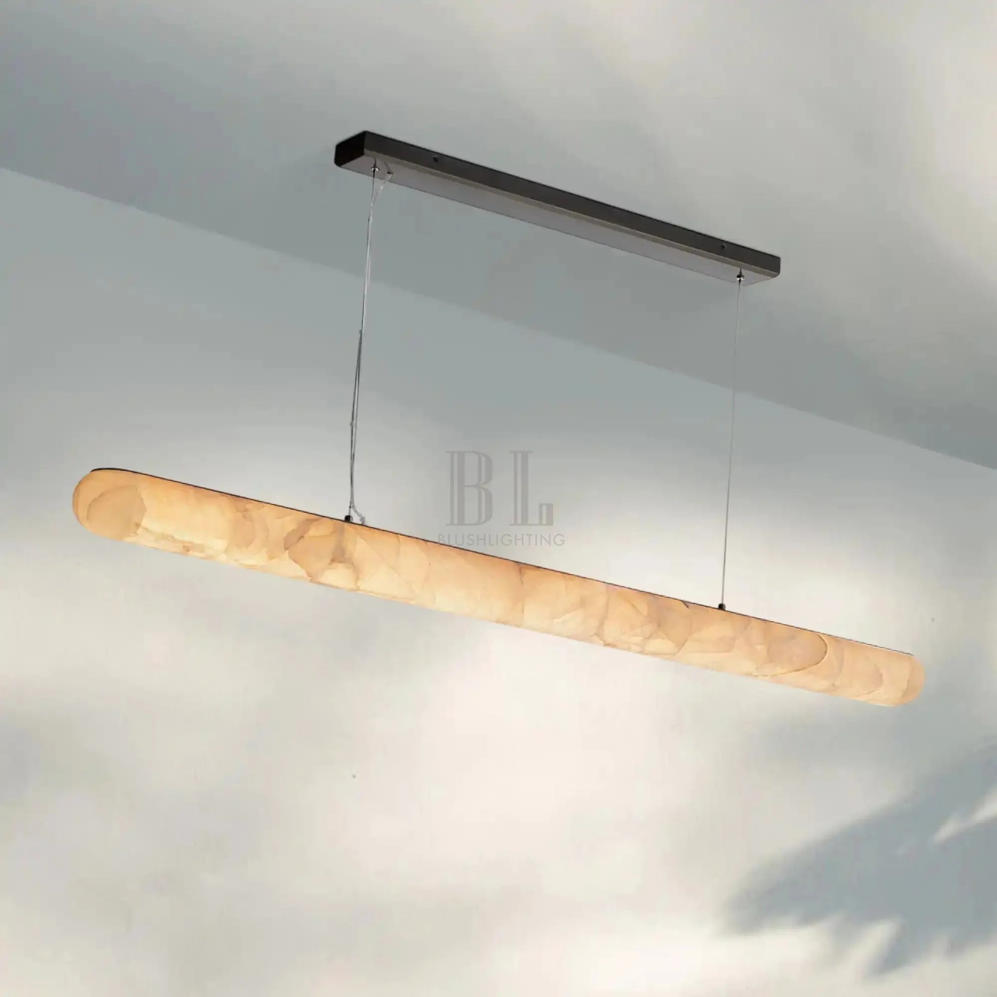 Rivaga Lisse Alabaster Linear Chandelier 60" 80"-