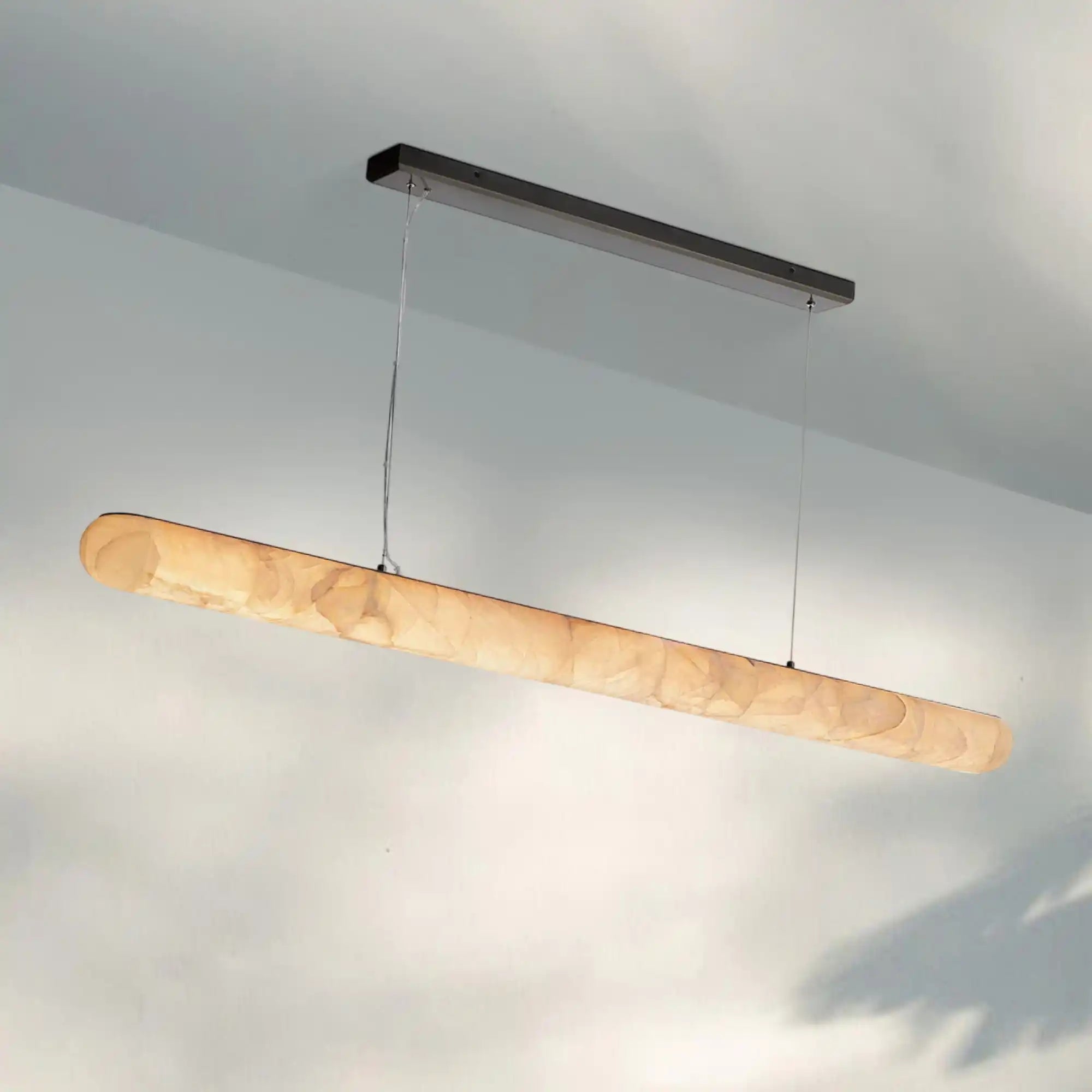 Rivaga Lisse Alabaster Linear Chandelier 60" 80"-