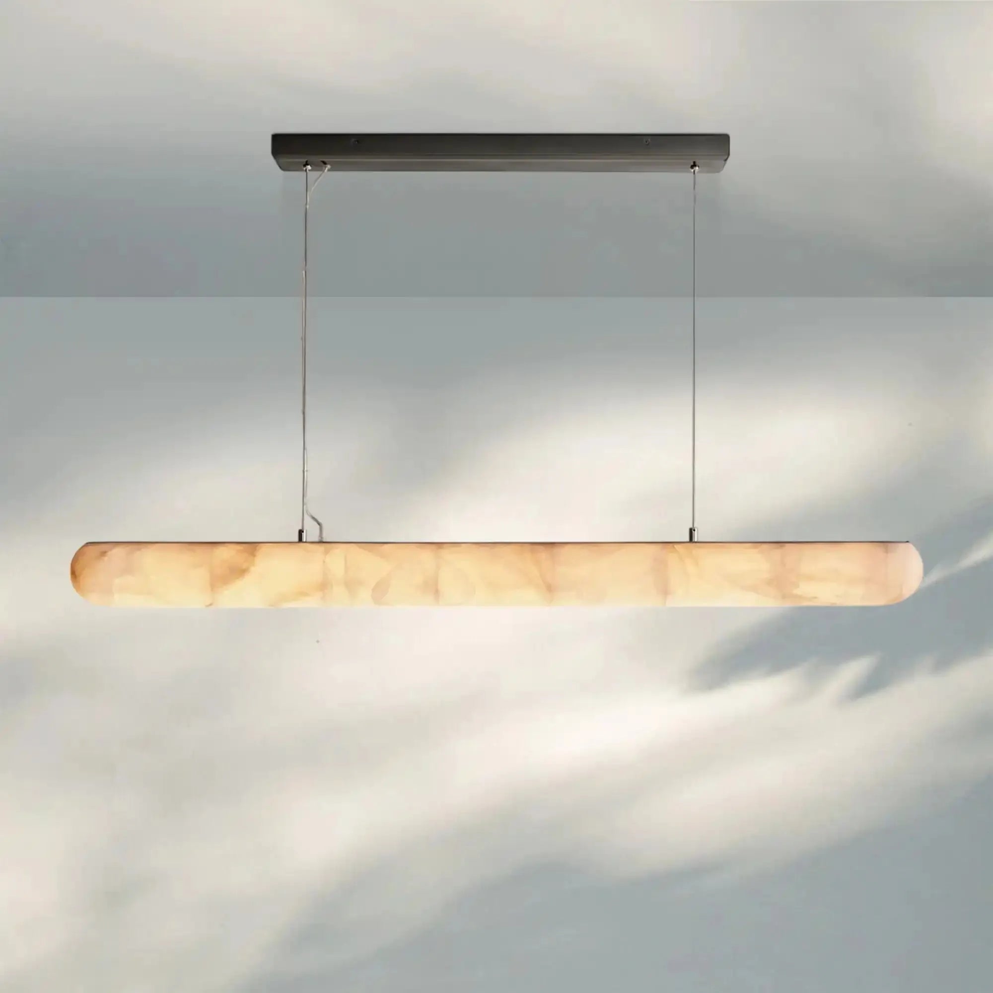 Rivaga Lisse Alabaster Linear Chandelier 60" 80"-60''-Bronze-