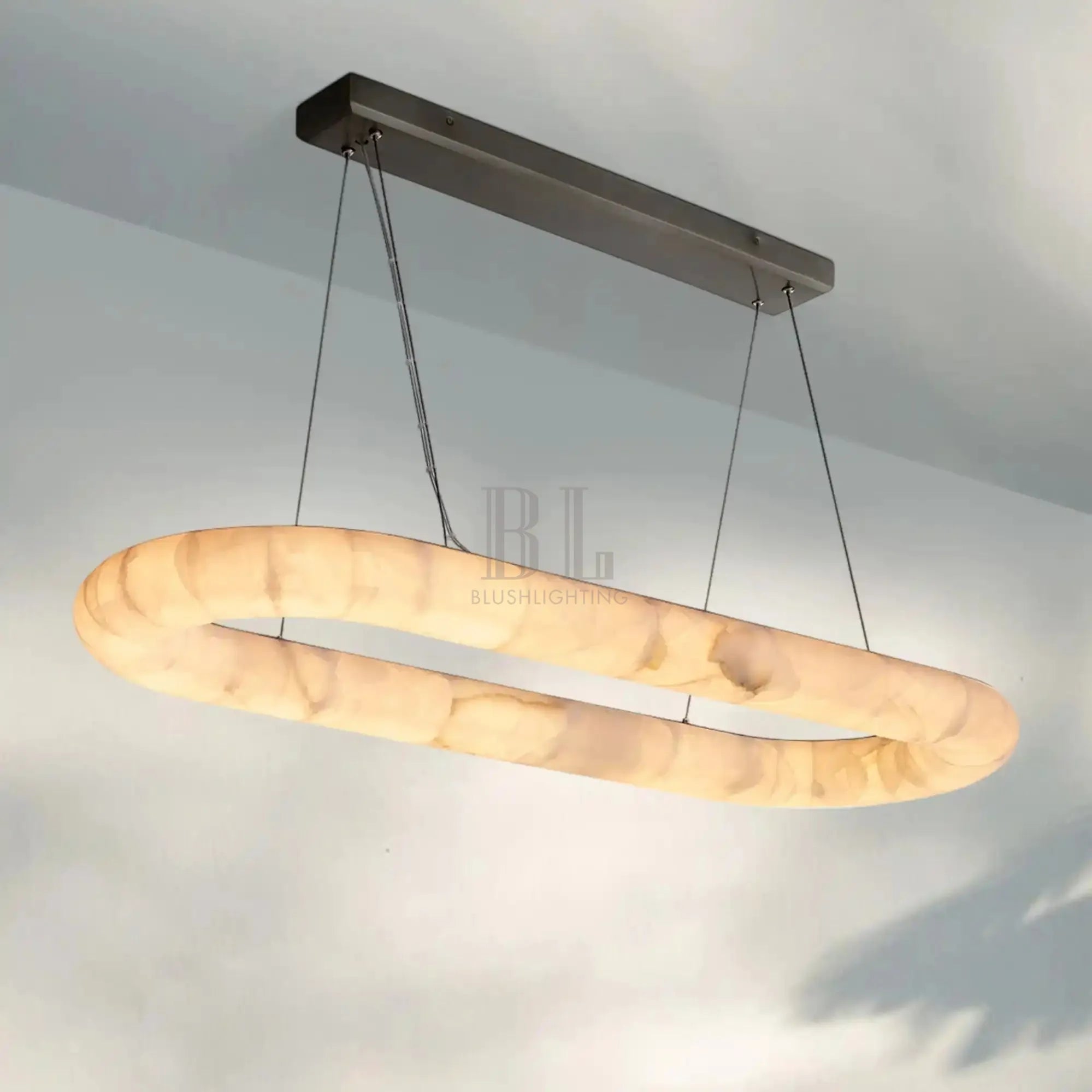 Rivaga Lisse Alabaster Oval Chandelier 57" 74"-