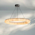 Rivaga Lisse Alabaster Round Chandelier 31" 41" 61"D-41"-Bronze-