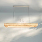 Rivaga Rectangular Calcite Chandelier 54"72"-54''-Satin Nickel-