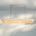 Rivaga Rectangular Calcite Chandelier 54"72"-72''-Satin Nickel-