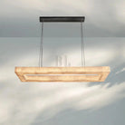 Rivaga Rectangular Calcite Chandelier 54"72"-54''-Matte Black-