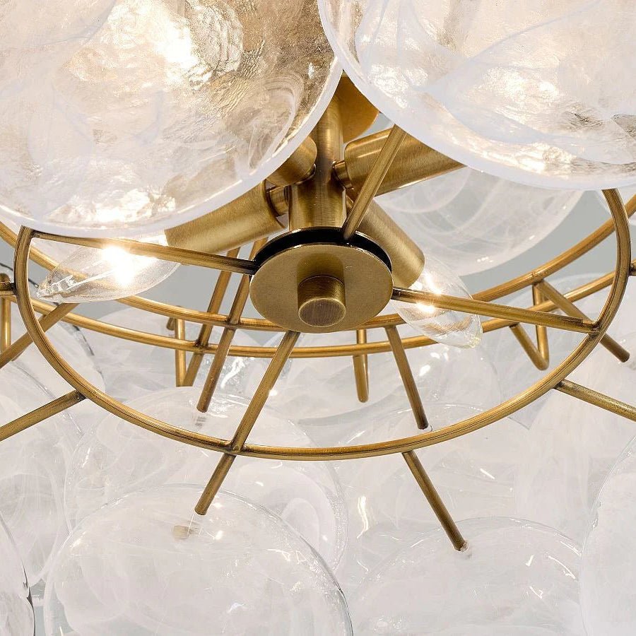 Riviera Glass Disc Chandelier 26" - Blushlighting
