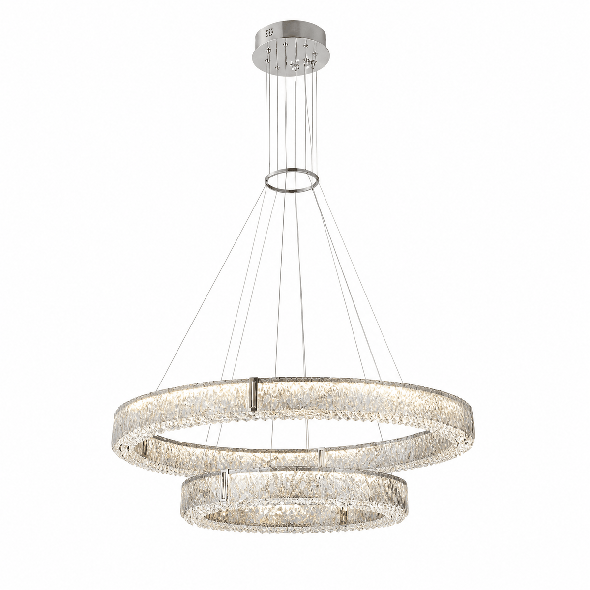 Roccia Stone Crystal Duo Chandelier - Blushlighting