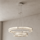 Roccia Stone Crystal Duo Chandelier - Blushlighting