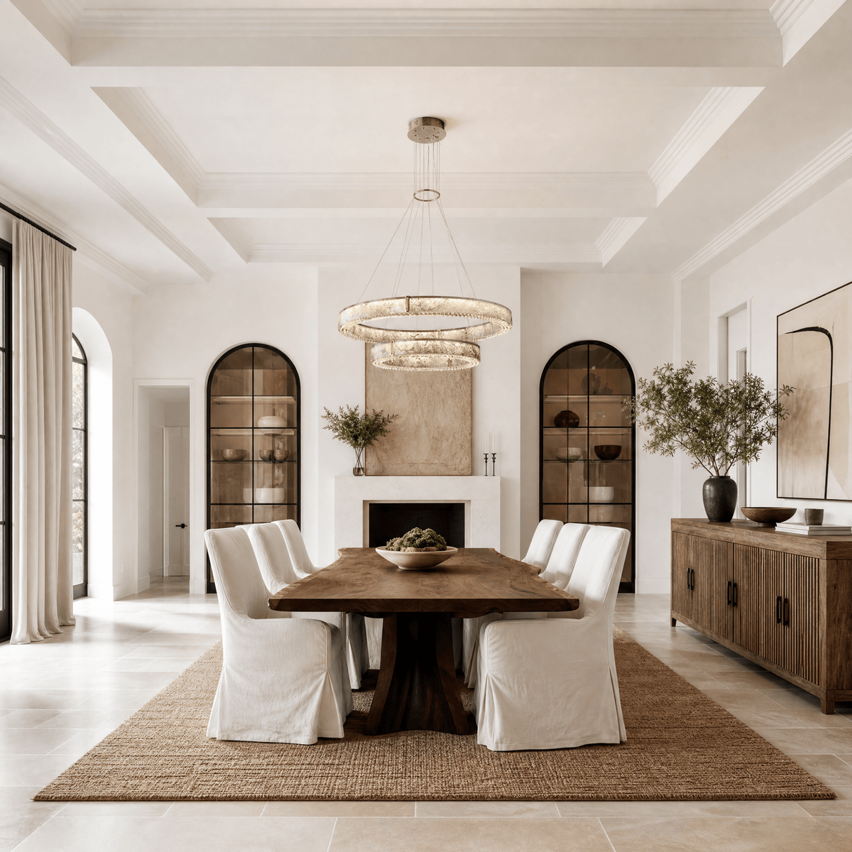 Roccia Stone Crystal Duo Chandelier - Blushlighting
