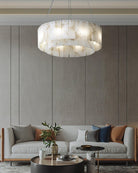 Rock Alabaster Chandelier 23.6" 31.4" - 23.6" x H 59"/ Dia 60cm x H 150cmBrass & White AlabasterBlushlighting