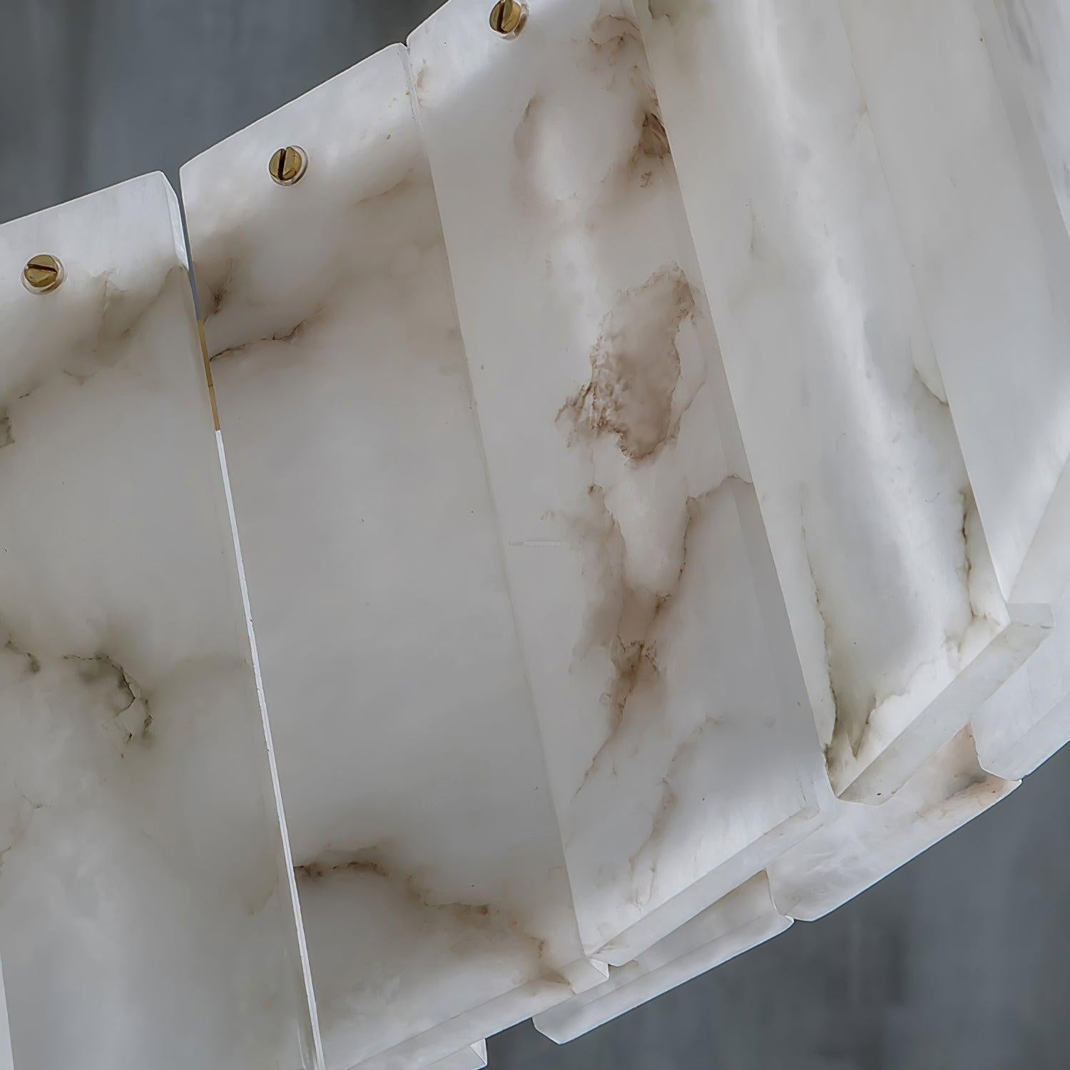 Rock Alabaster Chandelier 23.6" 31.4" - 23.6" x H 59"/ Dia 60cm x H 150cmBrass & White AlabasterBlushlighting