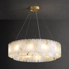 Rock Alabaster Chandelier 23.6" 31.4" - 31.4" x H 59"/ Dia 80cm x H 150cmBrass & White AlabasterBlushlighting