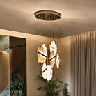 Rock Alabaster Chandelier - 9 heads D 80cm x H 200cm / ∅ 31.5″ x H 78.7″Gold＆WhiteWarm WhiteBlushlighting